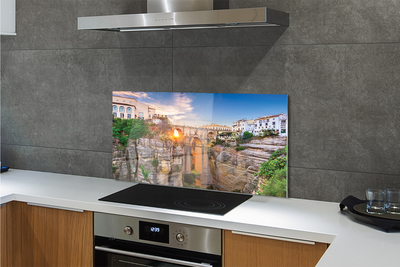 Painel de vidro Pôr do sol na Ponte da Espanha