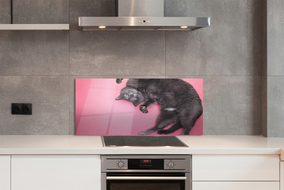 Painel de vidro Gato deitado