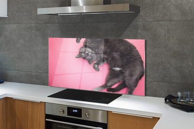 Painel de vidro Gato deitado