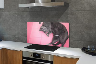 Painel de vidro Gato deitado