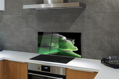 Painel de vidro Cabeça humana luz verde