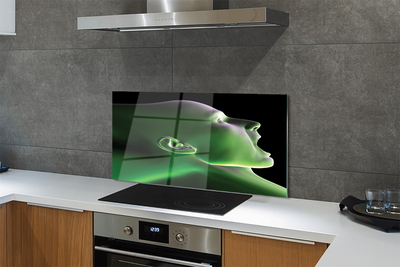 Painel de vidro Cabeça humana luz verde