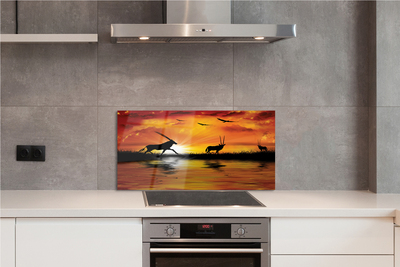 Painel de vidro Lago dos pássaros oeste