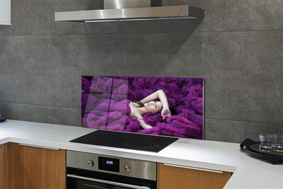 Painel de vidro Mulher violeta