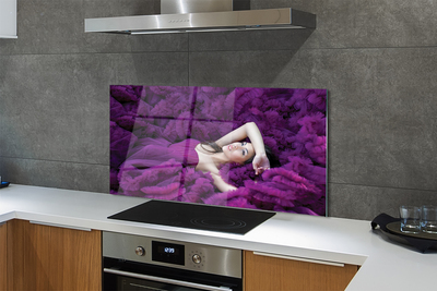 Painel de vidro Mulher violeta