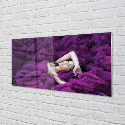 Painel de vidro Mulher violeta