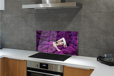 Painel de vidro Mulher violeta