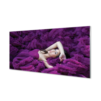 Painel de vidro Mulher violeta
