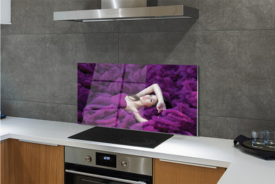 Painel de vidro Mulher violeta