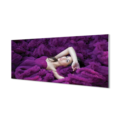 Painel de vidro Mulher violeta