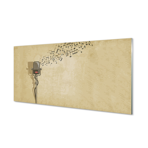Painel de vidro Microfone musical