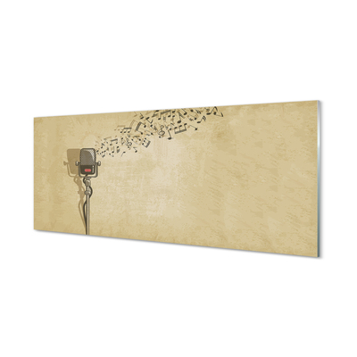 Painel de vidro Microfone musical