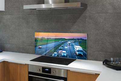 Painel de vidro Carros voadores de rodovia