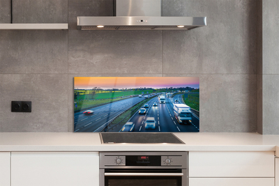 Painel de vidro Carros voadores de rodovia