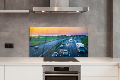 Painel de vidro Carros voadores de rodovia