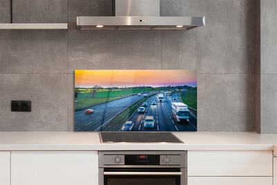 Painel de vidro Carros voadores de rodovia