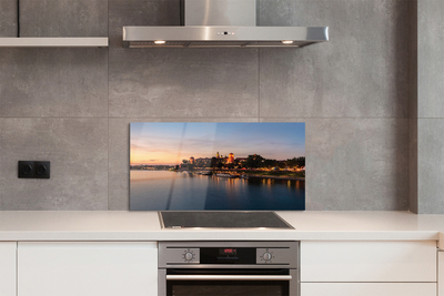 Painel de vidro Castelo do Rio Sunset de Cracóvia