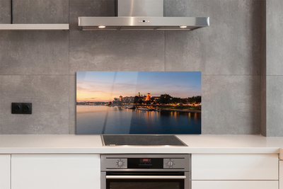 Painel de vidro Castelo do Rio Sunset de Cracóvia