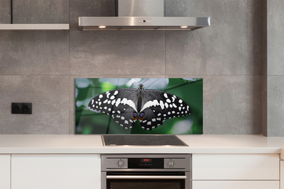 Painel de vidro Folhas coloridas de borboletas