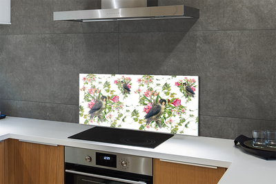 Painel de vidro Pássaros em um galho