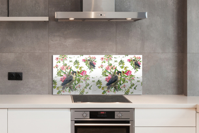 Painel de vidro Pássaros em um galho