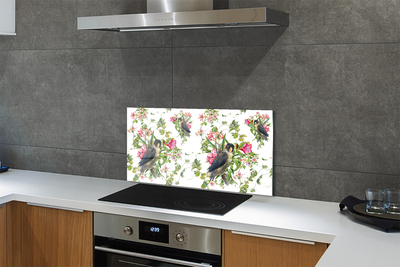 Painel de vidro Pássaros em um galho