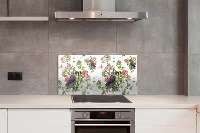 Painel de vidro Pássaros em um galho