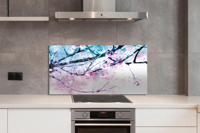 Painel de vidro Céu de gravetos de árvore