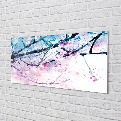 Painel de vidro Céu de gravetos de árvore