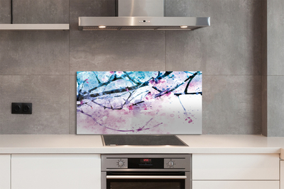 Painel de vidro Céu de gravetos de árvore