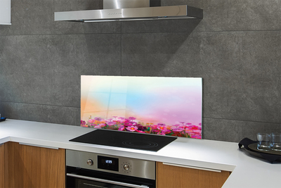 Painel de vidro Flores no céu