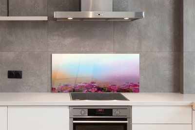 Painel de vidro Flores no céu