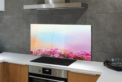 Painel de vidro Flores no céu