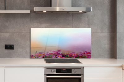 Painel de vidro Flores no céu