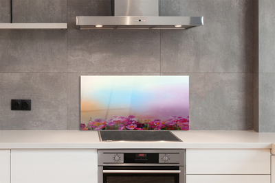 Painel de vidro Flores no céu