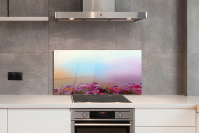 Painel de vidro Flores no céu