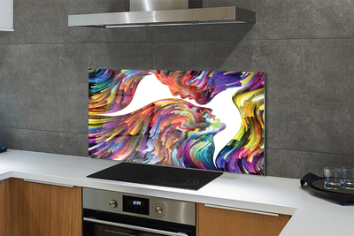 Painel de vidro Pintura facial colorida