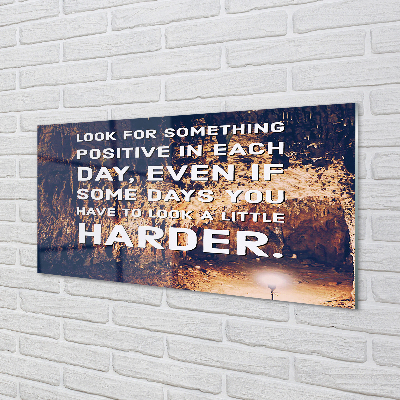 Painel de vidro Inscrição na caverna