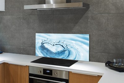 Painel de vidro Coração de gotas de água