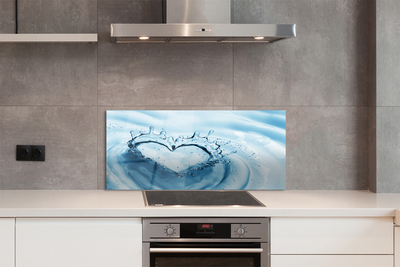 Painel de vidro Coração de gotas de água