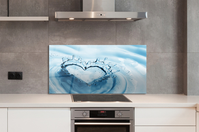 Painel de vidro Coração de gotas de água