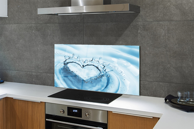 Painel de vidro Coração de gotas de água