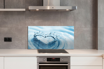 Painel de vidro Coração de gotas de água