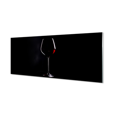 Painel de vidro Fundo preto com uma taça de vinho