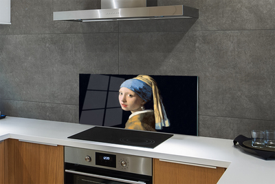 Painel de vidro Garota da Arte com Brinco de Pérola