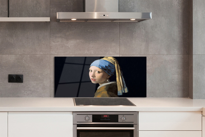 Painel de vidro Garota da Arte com Brinco de Pérola