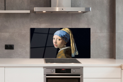 Painel de vidro Garota da Arte com Brinco de Pérola