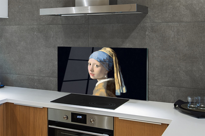 Painel de vidro Garota da Arte com Brinco de Pérola