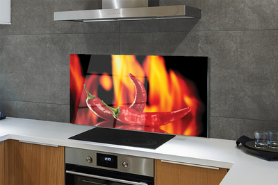 Painel de vidro Pimentas picantes