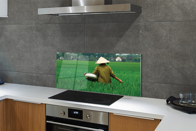 Painel de vidro Homem da Grama